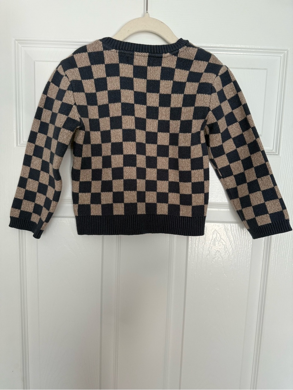 Tommy Bahama Classic Check Crewneck Sweater in Navy and Beige- size 4t - Picture 2 of 4